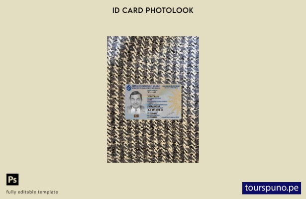 Plantilla FRONTAL lista para imprimir con foto de identificación de Uruguay
